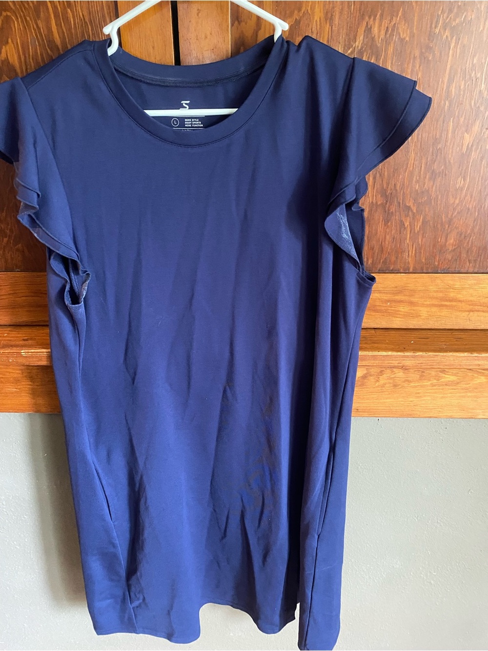 Navy Flutter Sleeve Sports Dress